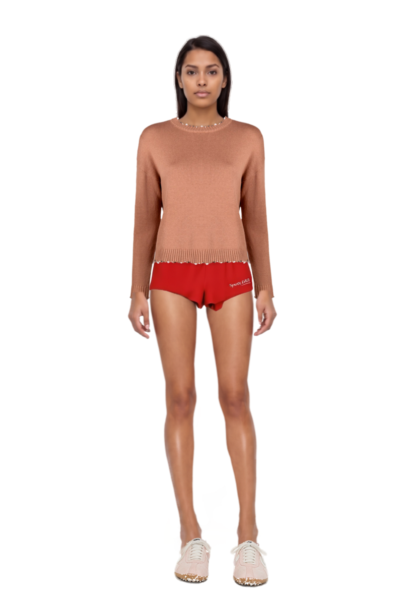 Outfit x jacquemus moon shoe sneakers and logo-print cotton shorts