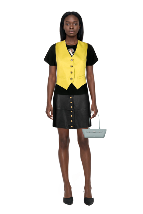 Outfit le cœur pointed-toe mules and new york grained leather shoulder bag