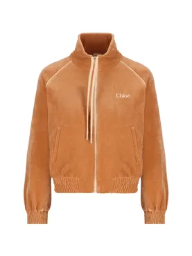Chloé logo-embroidered velvet sweater