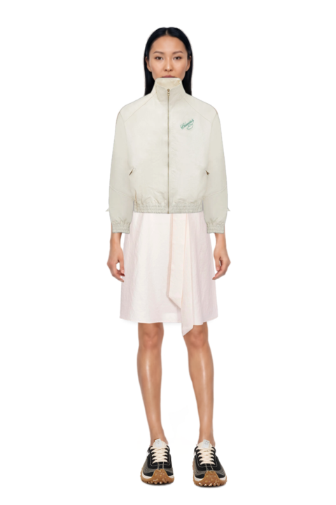 Outfit ruff rider embroidery-logo bomber jacket and mesh mirage sneakers