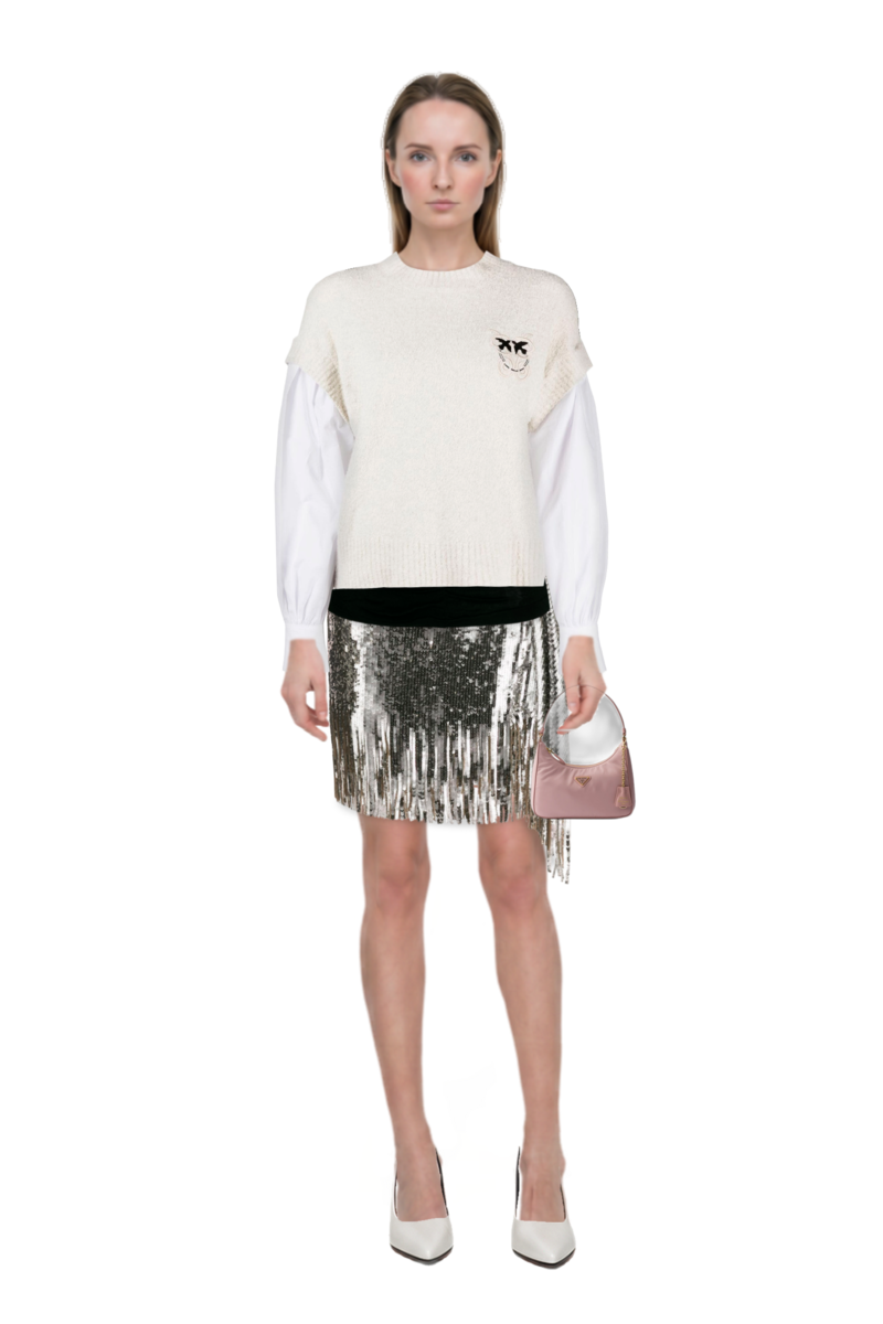 Outfit mini re-edition 2005 re-nylon and saffiano bag and fame leather pumps