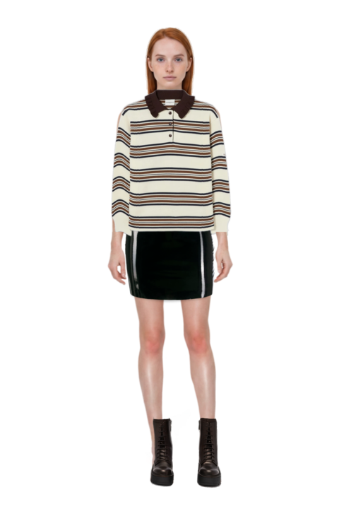 Outfit striped polo jumper and 23 skirt
