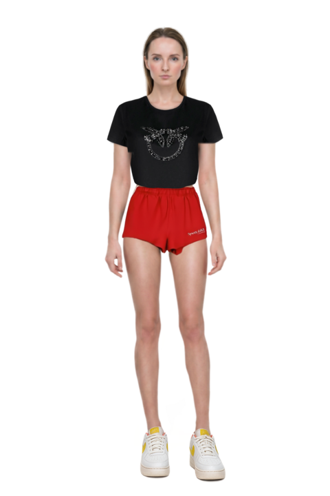 Outfit logo-print cotton shorts and air force 1 '07 lx "white/phantom/pearl white/yell" sneakers