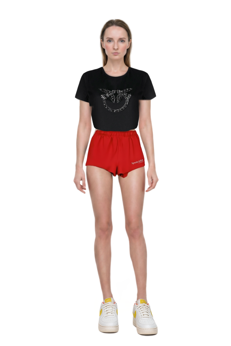 Outfit logo-print cotton shorts and air force 1 '07 lx "white/phantom/pearl white/yell" sneakers