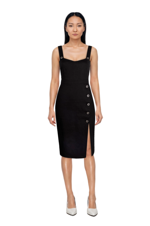 Outfit fame leather pumps and pinko dress