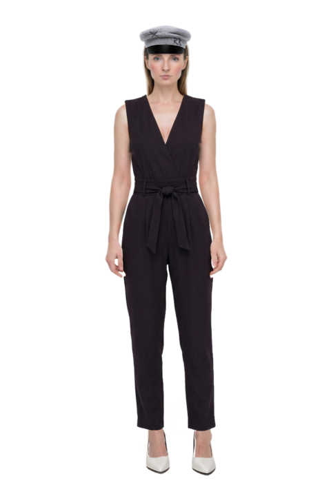 Outfit fame leather pumps and pinko jumpsuit