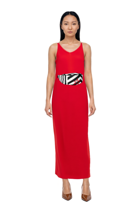 Outfit asymmetric sleeveless dress and 80mm vrushali pumps