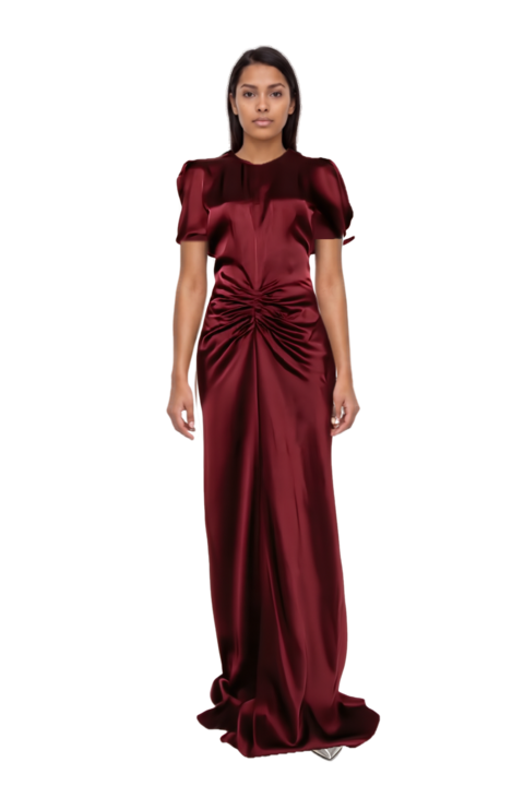 Outfit cassandre-plaque pumps and gathered maxi dress