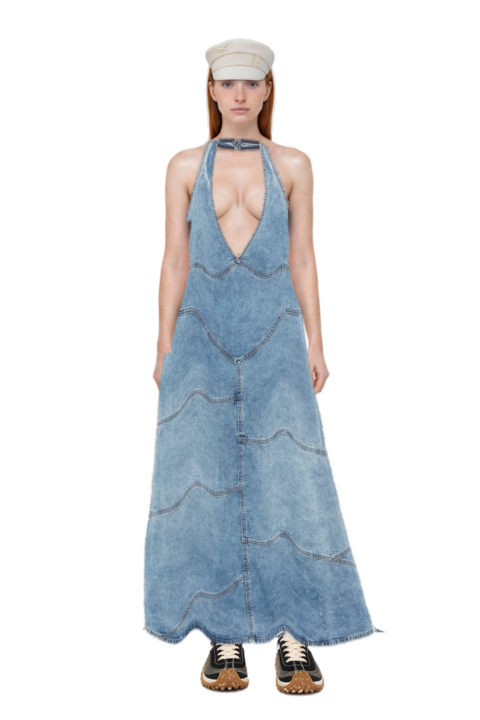Outfit delphi pieced halter midi dress and mesh mirage sneakers