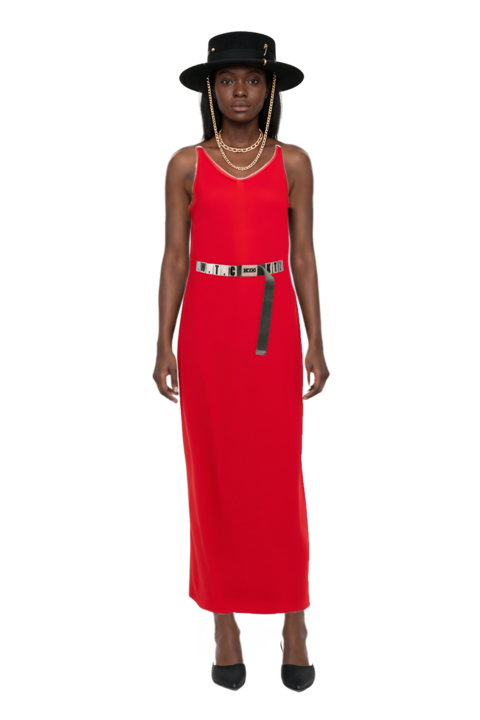 Outfit le cœur pointed-toe mules and asymmetric sleeveless dress
