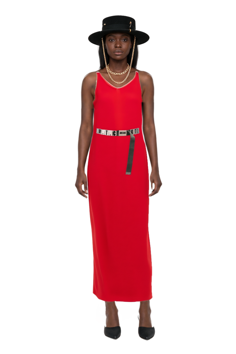 Outfit le cœur pointed-toe mules and asymmetric sleeveless dress