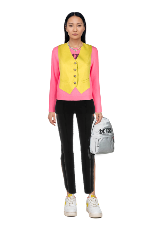 Outfit air force 1 '07 lx "white/phantom/pearl white/yell" sneakers and seam-detail leggings