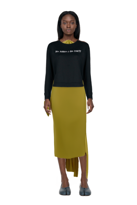 Outfit nan draped dress and tabi ballet flats