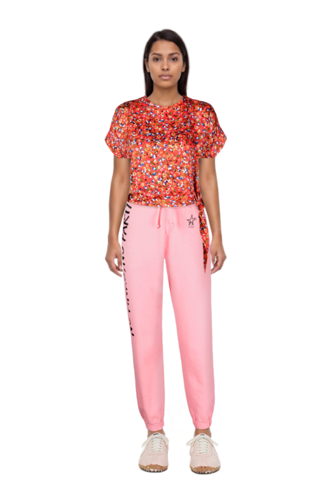 Outfit x jacquemus moon shoe sneakers and pinko blouse