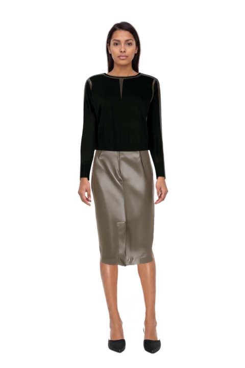 Outfit midi skirt and le cœur pointed-toe mules