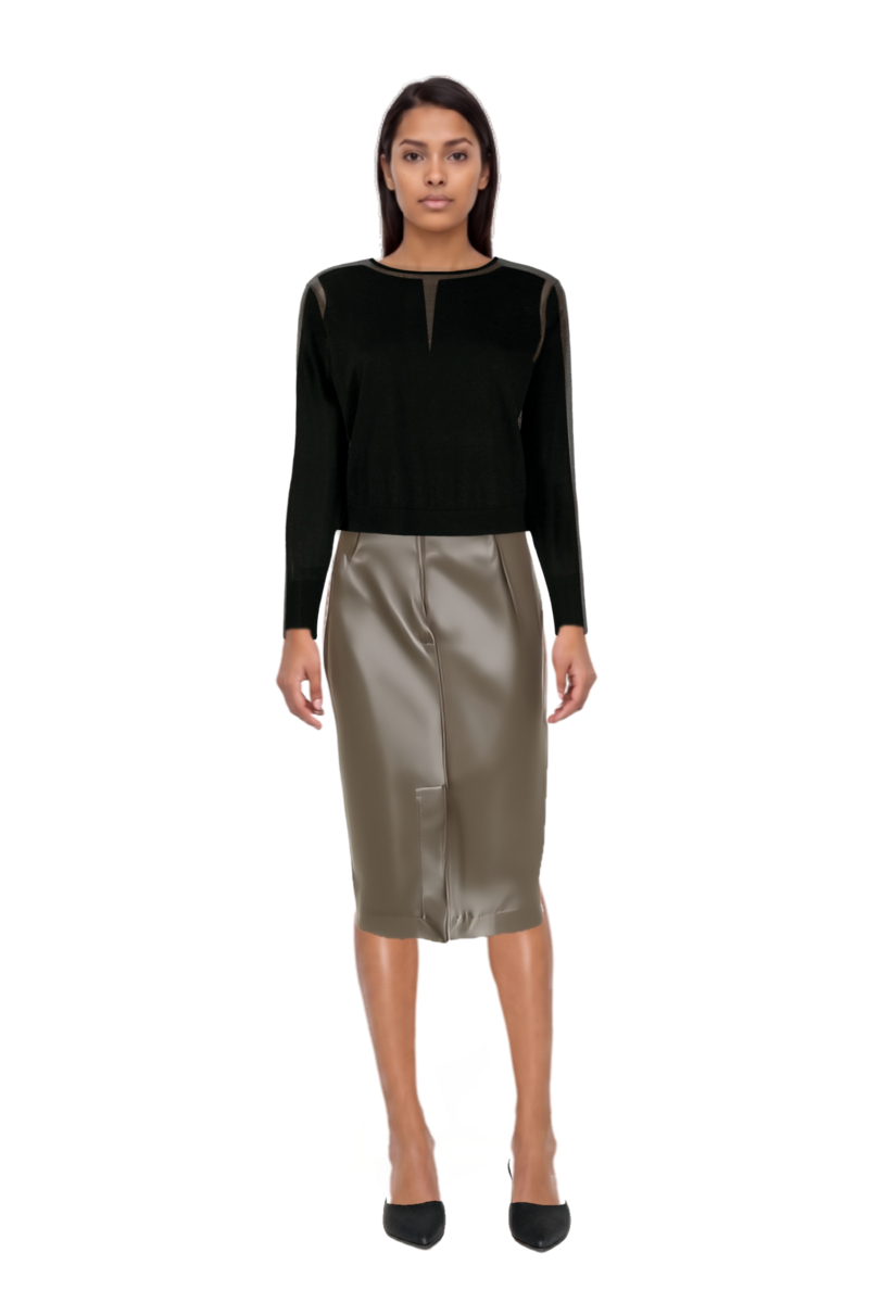 Outfit midi skirt and le cœur pointed-toe mules