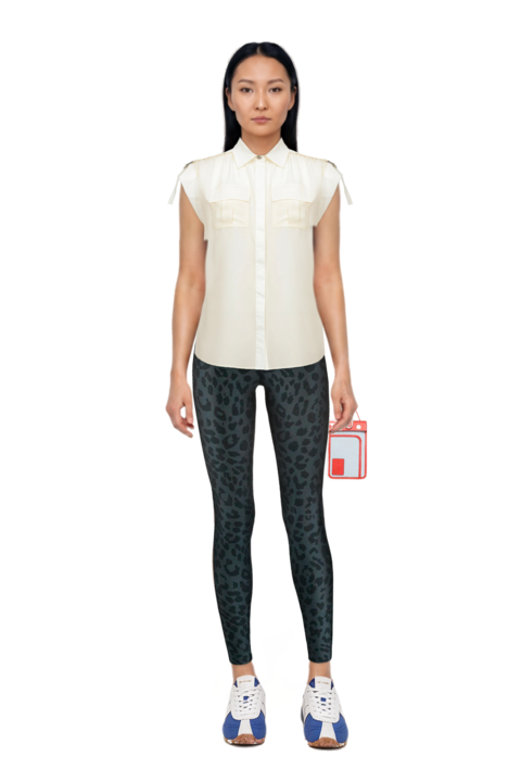 Outfit pinko trouser belt and the 400 bleecker runner sneakers