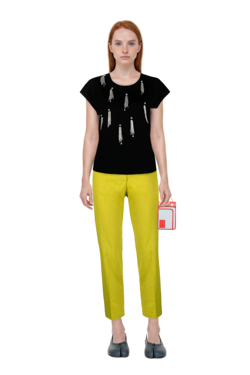 Outfit tabi ballet flats and pinko t-shirt