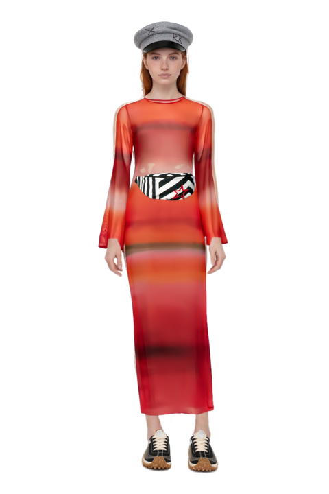 Outfit mesh mirage sneakers and nora bell-sleeve cover up