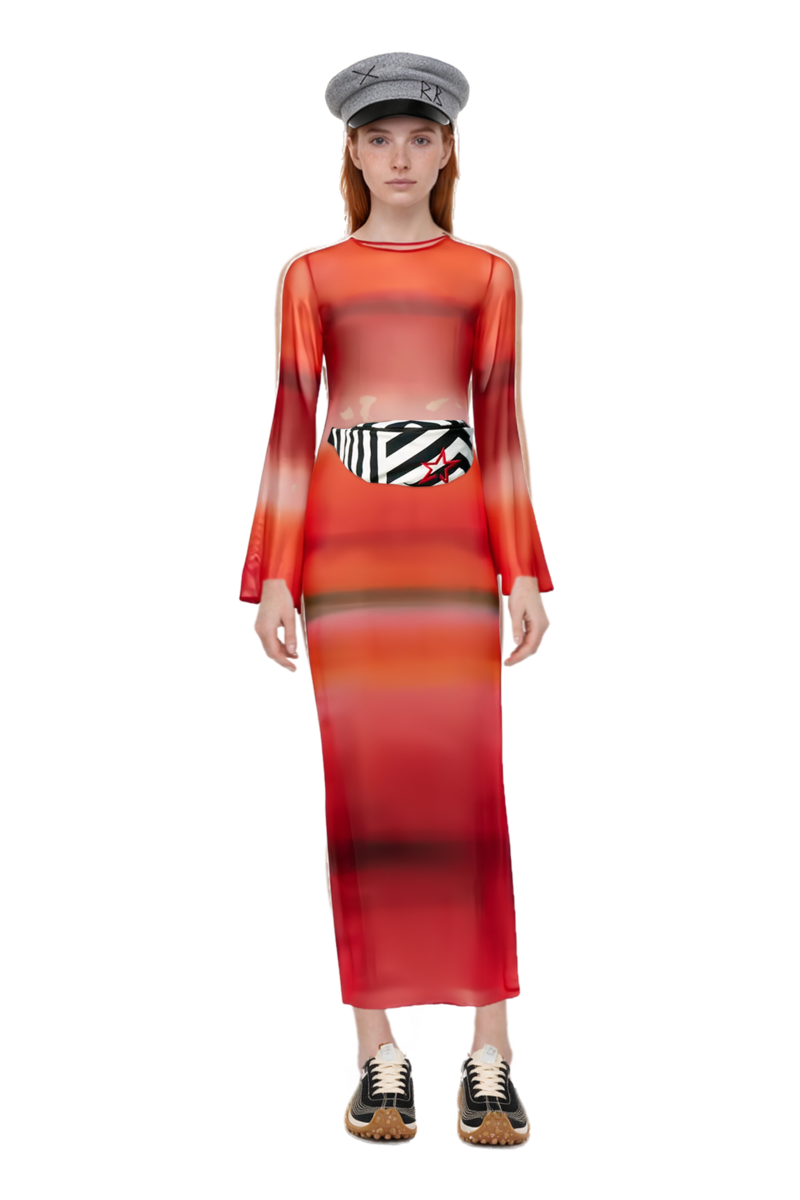 Outfit mesh mirage sneakers and nora bell-sleeve cover up