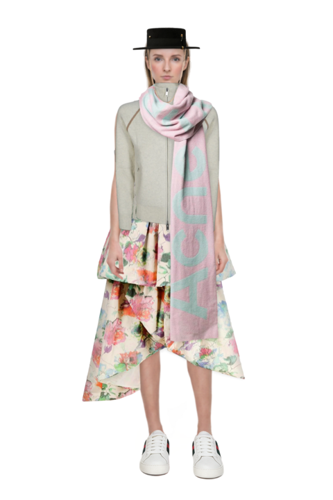 Outfit pinko sundress and logo-intarsia zip-up cardigan