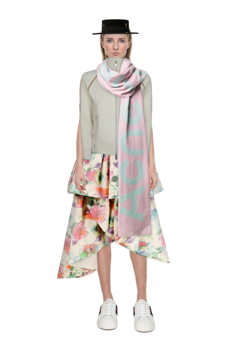 Outfit pinko sundress and logo-intarsia zip-up cardigan