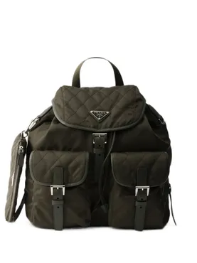 Prada medium quilted Re-Nylon backpack with Saffiano leather trim