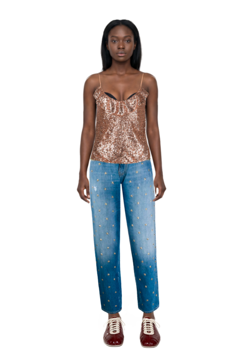 Outfit leren leather ballerina sneakers and pinko top