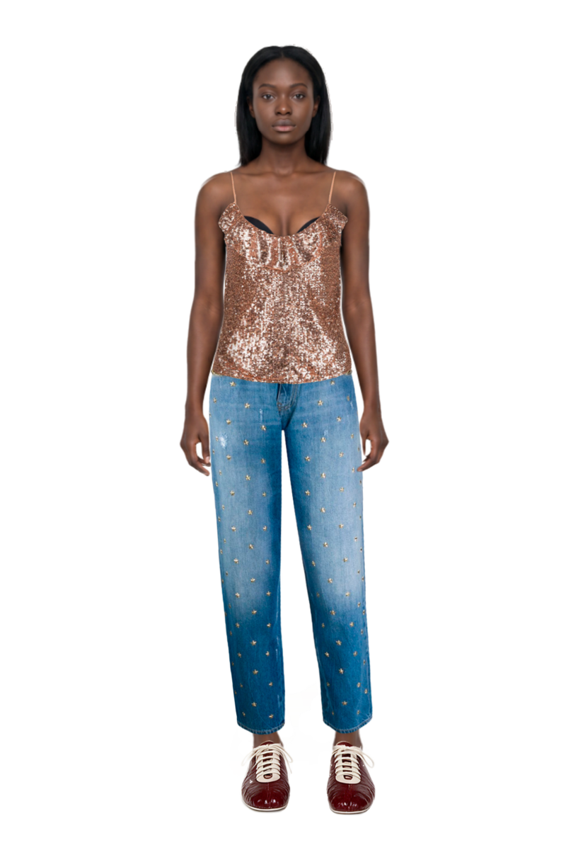 Outfit leren leather ballerina sneakers and pinko top