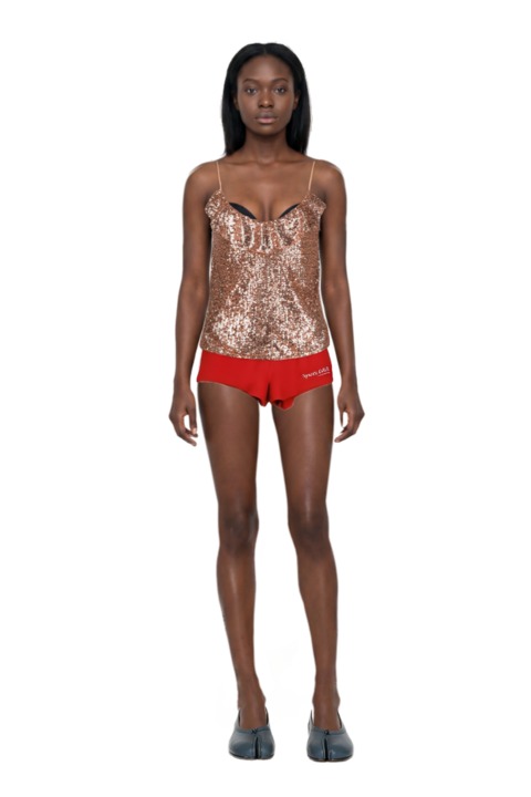Outfit tabi ballet flats and logo-print cotton shorts
