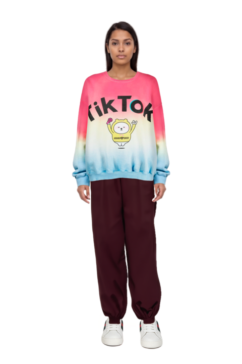 Outfit gathered-cuff loose-fit trousers and 23 sweatshirt