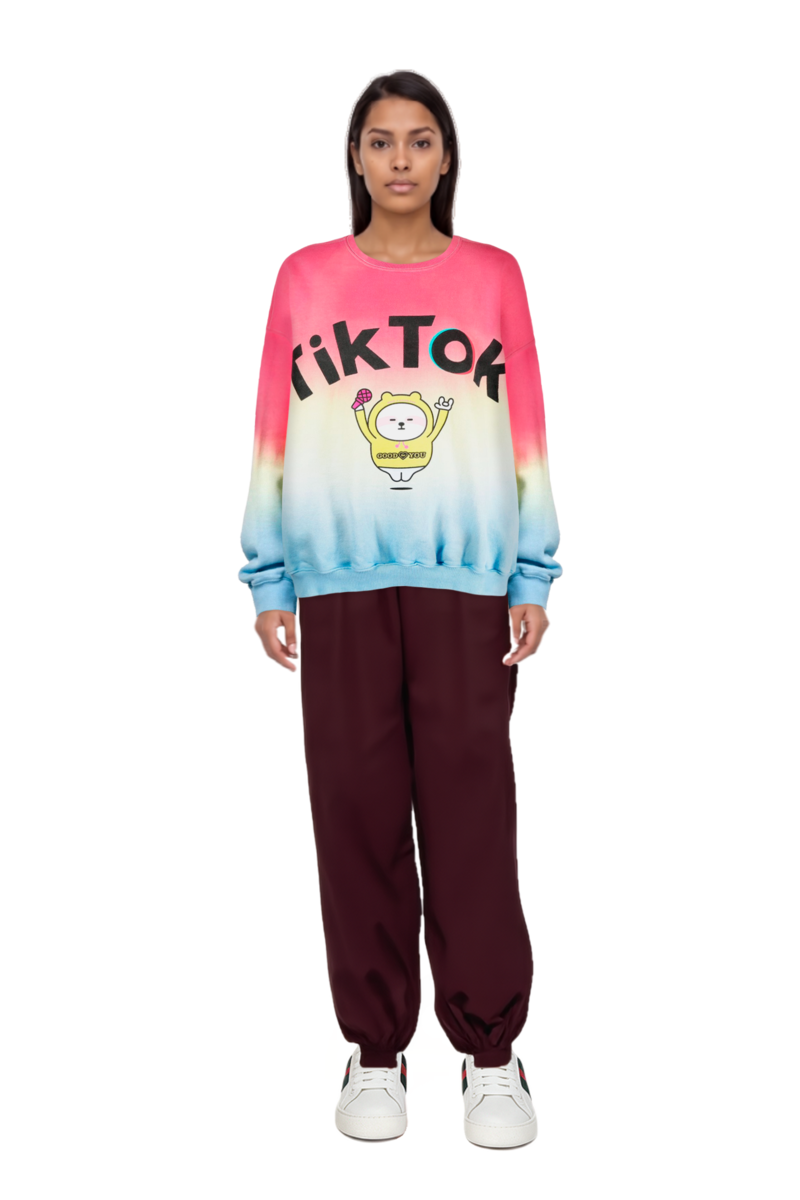 Outfit gathered-cuff loose-fit trousers and 23 sweatshirt