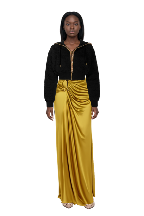 Outfit vlogo signature slingback pumps and ruched evening gown