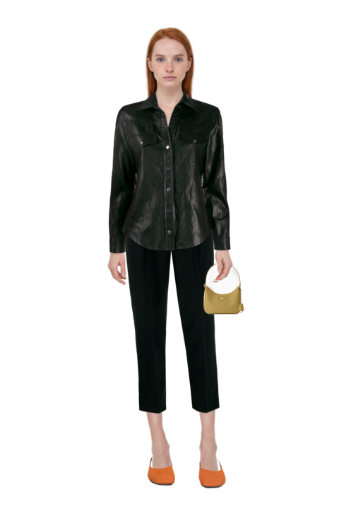 Outfit pinko trouser belt and re-edition 2005 saffiano leather mini-bag