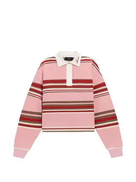 AMIRI striped oversized long-sleeve polo