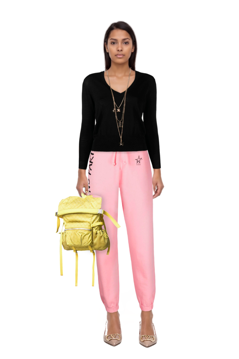 Outfit pinko trouser belt and vlogo signature slingback pumps
