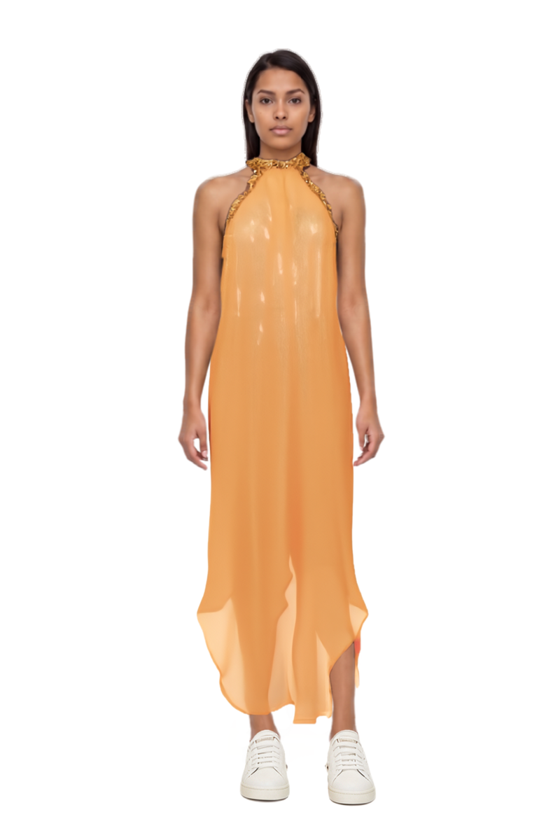 Outfit isis sequin-embellished maxi dress and 23 sneakers