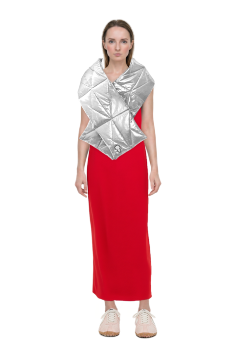 Outfit asymmetric sleeveless dress and x jacquemus moon shoe sneakers