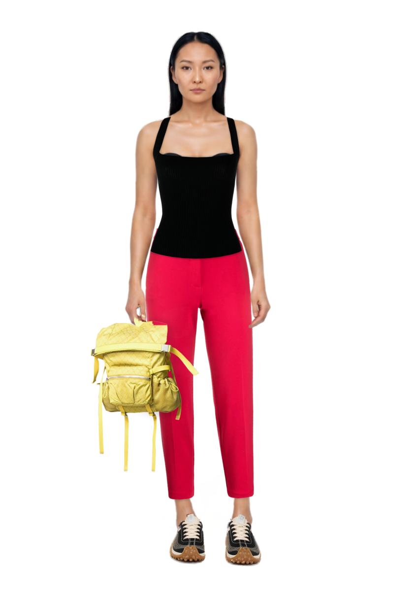 Outfit mesh mirage sneakers and pinko top