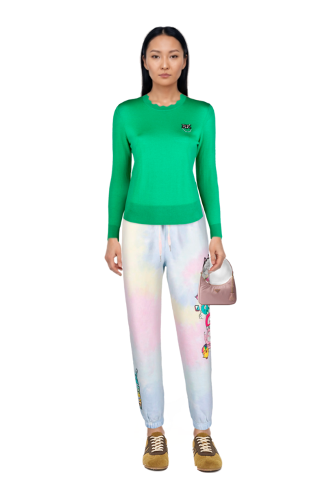 Outfit mini re-edition 2005 re-nylon and saffiano bag and suede sneakers