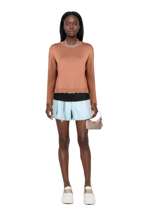 Outfit pinko shorts and re-edition 2005 nubuck and saffiano leather mini-bag