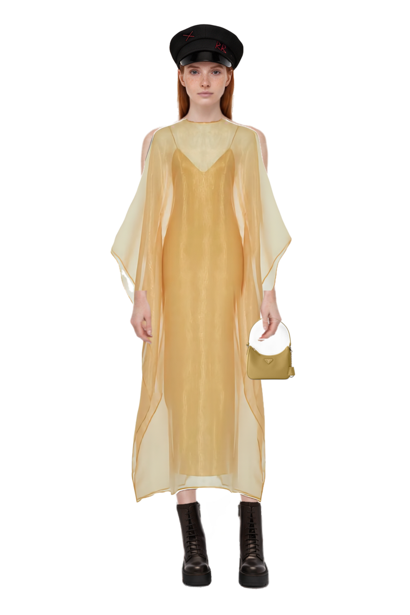 Outfit sphinx dress and re-edition 2005 saffiano leather mini-bag