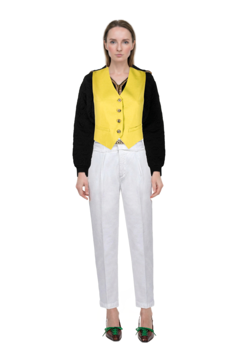 Outfit lace-up pointed-toe pumps and pinko waistcoat