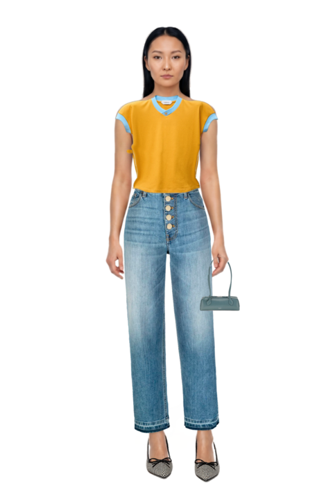 Outfit stretch cotton-jersey t-shirt and scarlett 50 pumps