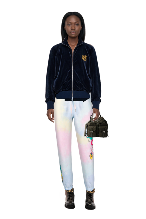 Outfit medium quilted re-nylon backpack with saffiano leather trim and logo-embroidered zip-up sweatshirt