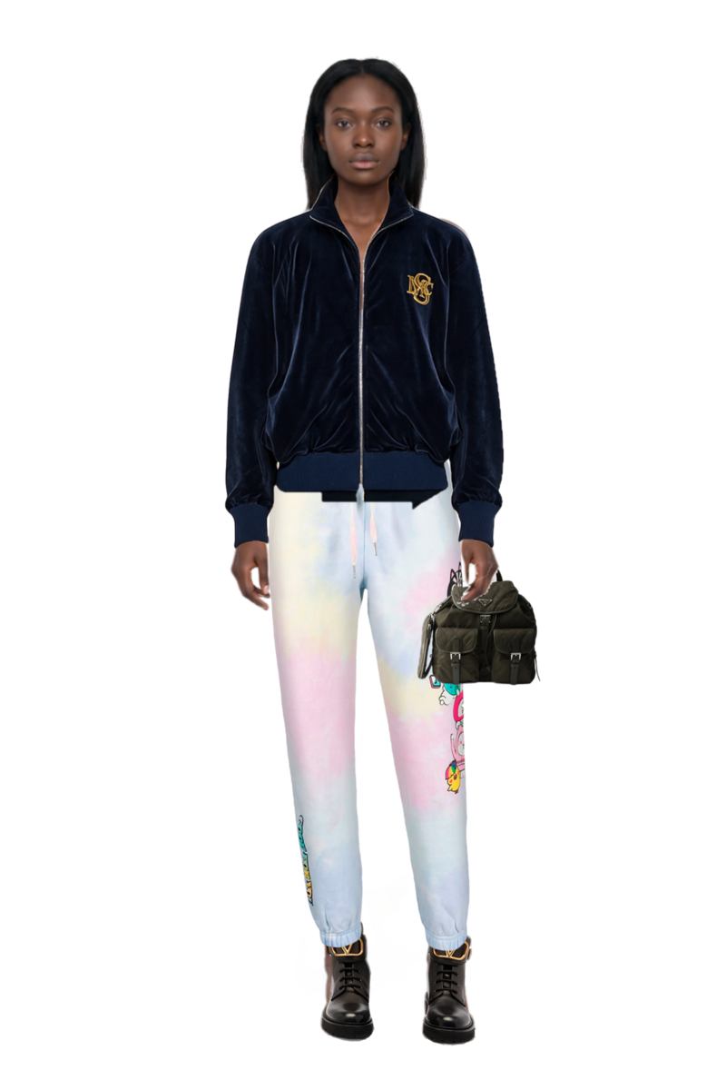 Outfit medium quilted re-nylon backpack with saffiano leather trim and logo-embroidered zip-up sweatshirt