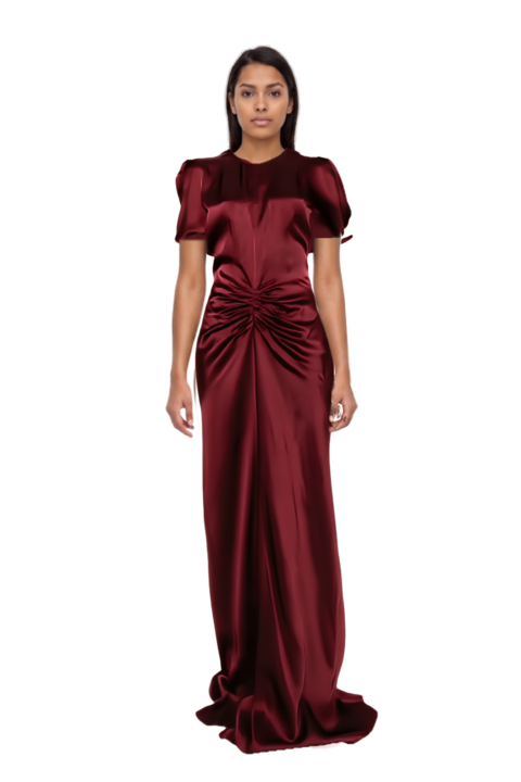 Outfit gathered maxi dress