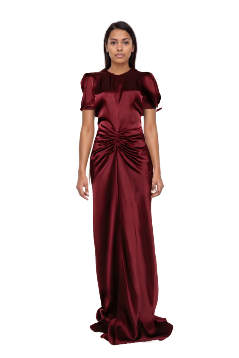 Outfit gathered maxi dress