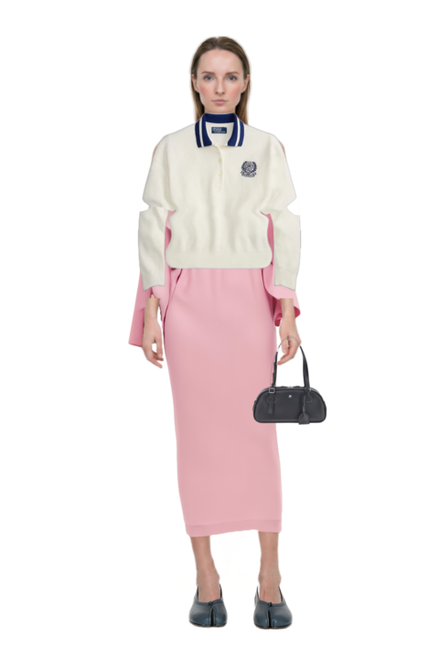 Outfit eolia cape-sleeve maxi dress and wimbledon waffle-knit embroidered sweater