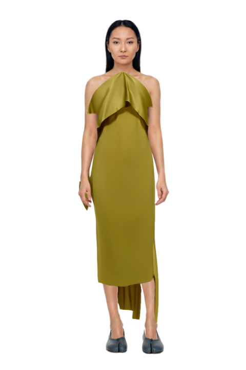 Outfit nan draped dress and tabi ballet flats